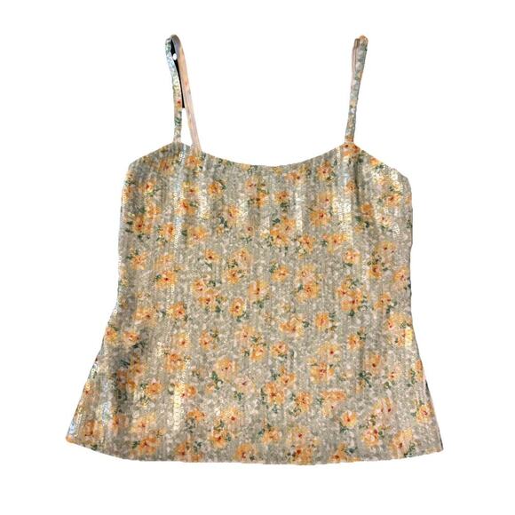 Ralph Lauren Purple Label Silk Sequin Tank Dress Top Floral Cami Blouse Runway 2 - Picture 8 of 14